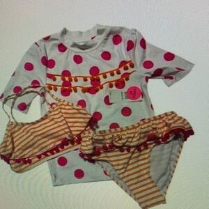 Polka Dot and Striped Kids Swim Set